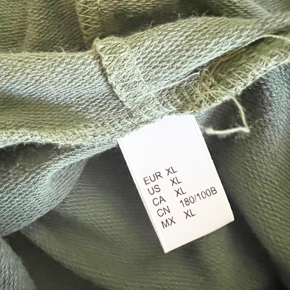 Shein Army Green Hooded Drawstring Crop Sweatshirt Women's Size X-Large XL - Picture 5 of 8